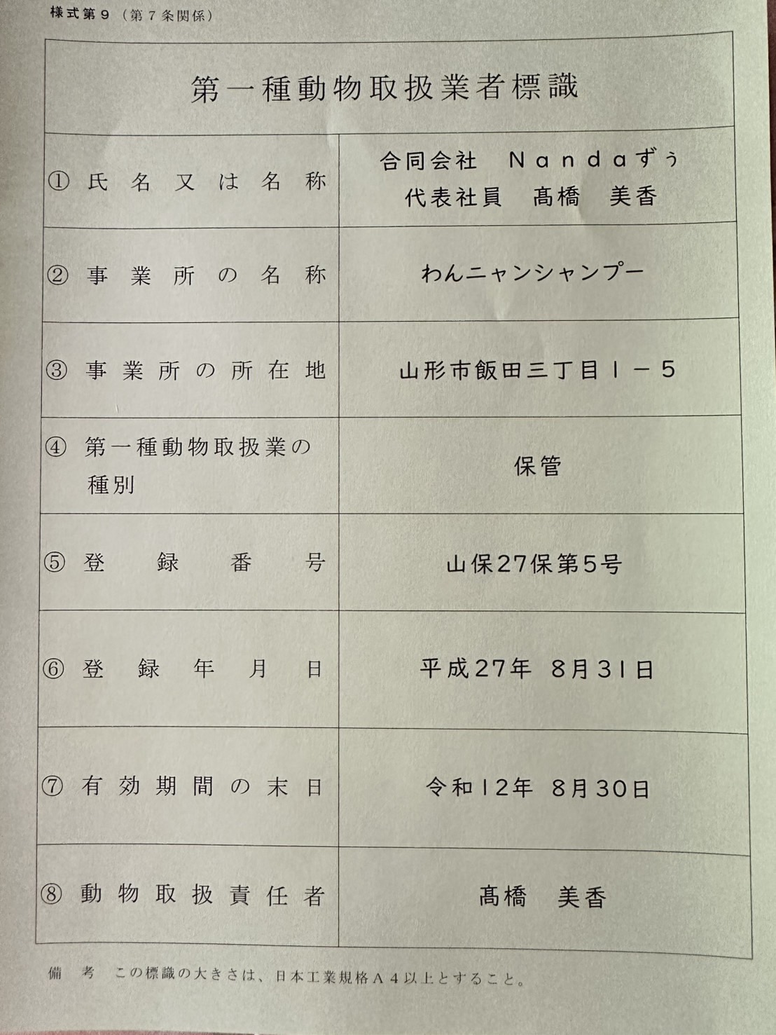 わんニャンシャンプーの保有資格01
